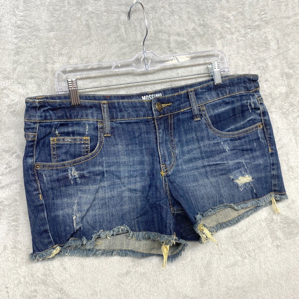 Mossimo Grunge Revival Rockstar GF Cut Off Denim Shorts Blue Sz 17 Mid-Rise